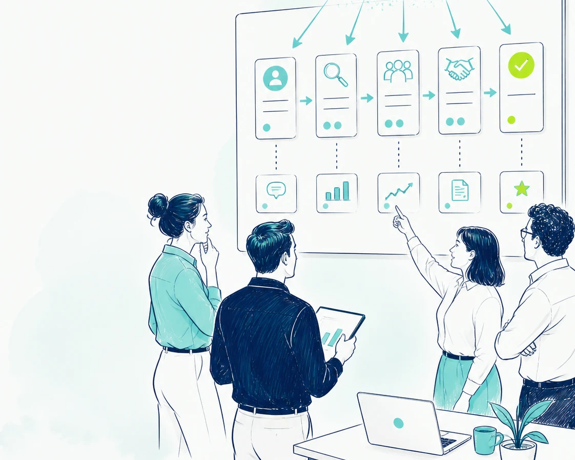 A sales team reviewing pipeline and forecast together on one board, instead of each in their own spreadsheet.